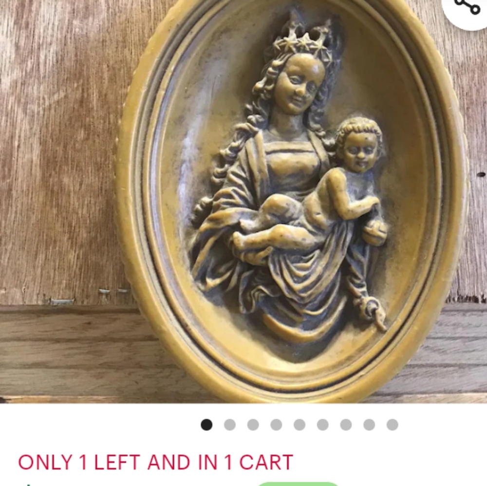 ⚜️ MADONNA & CHILD BAVARIAN SCULPTED PLATE FRANKLIN MINT 10" PRISTINE BEAUTY - Picture 5 of 16